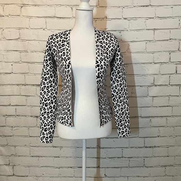 Theory Button-Up Sweater, Black and White - Picture 2 of 6